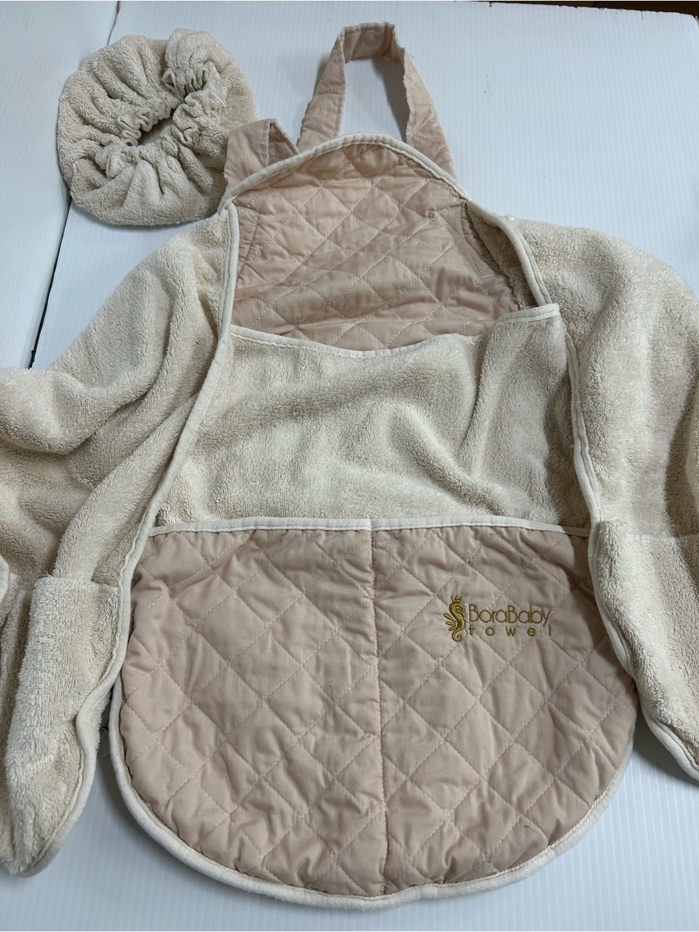 Borababy Bath Towel and Drying Cap Sand Beige